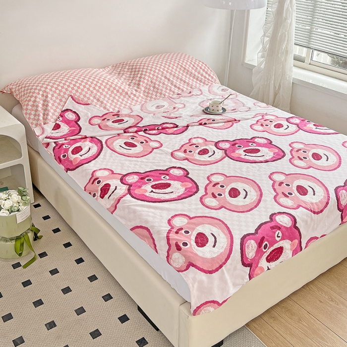 91家纺网 家纺一手货源 找家纺 梦家居 2023新款隔脏睡袋 草莓熊