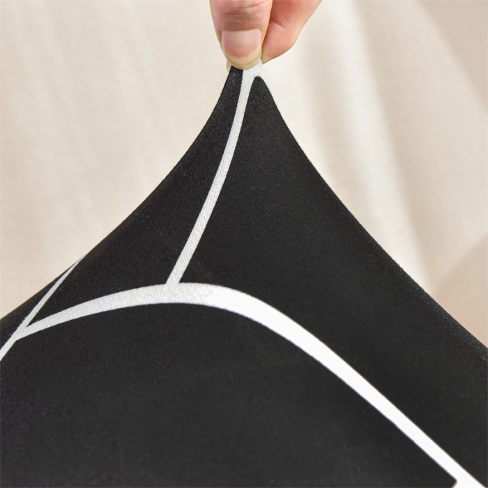 91家纺网 家纺一手货源 找家纺 四季鹿 2023新款牛奶丝印花坐垫套组合沙发 黑Z