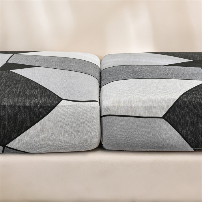 91家纺网 家纺一手货源 找家纺 四季鹿 2023新款牛奶丝印花坐垫套组合沙发 黑白灰