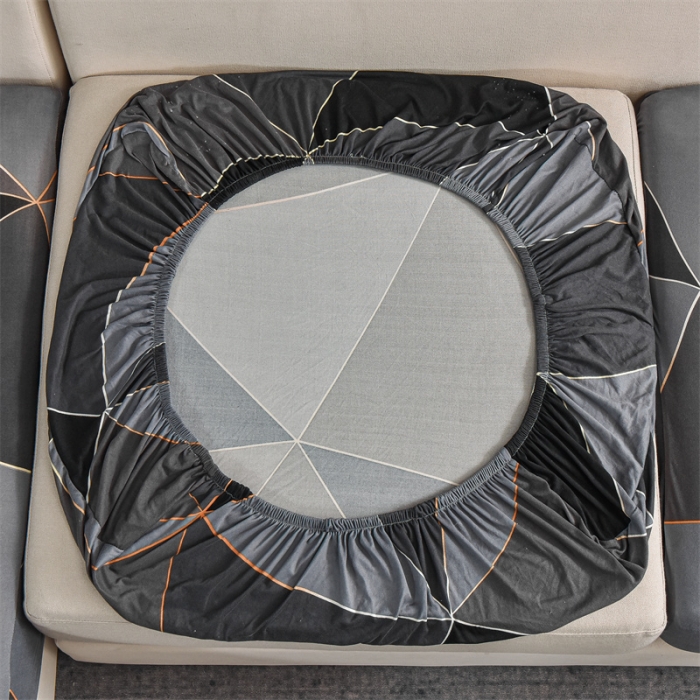 91家纺网 家纺一手货源 找家纺 四季鹿 2023新款牛奶丝印花坐垫套组合沙发 黑方