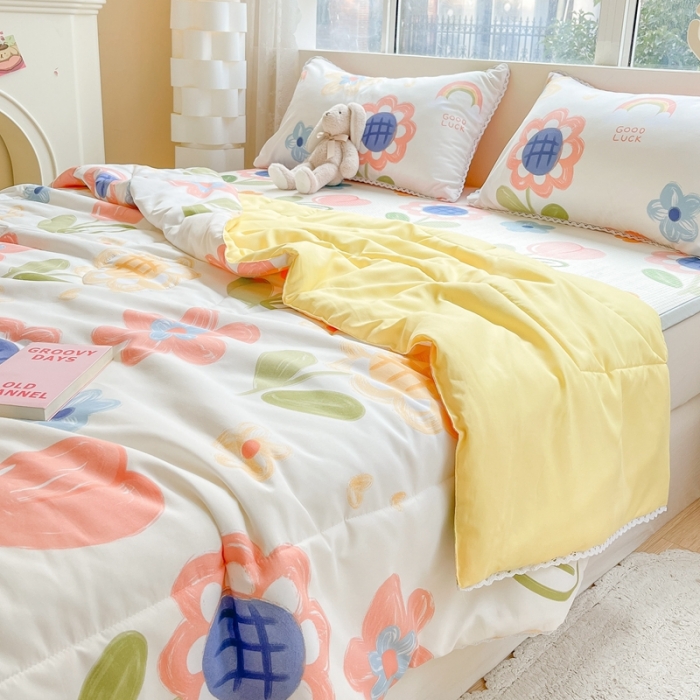 91家纺网 家纺一手货源 找家纺 慕尚  2025新款满天星凉席夏被组合四件套 缤纷生活