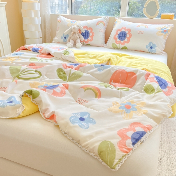 91家纺网 家纺一手货源 找家纺 慕尚  2025新款满天星凉席夏被组合四件套 缤纷生活