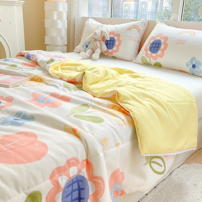 91家纺网 家纺一手货源 找家纺 慕尚  2025新款满天星凉席夏被组合四件套 缤纷生活