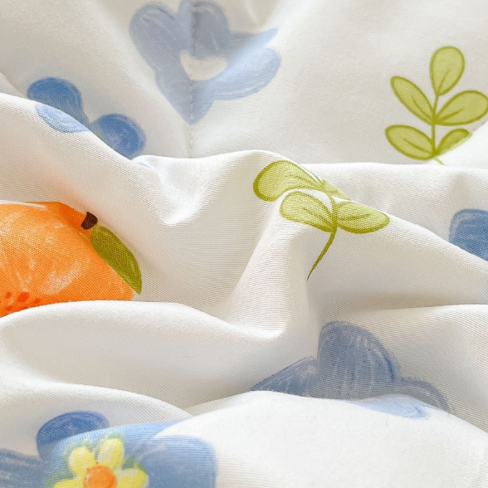 91家纺网 家纺一手货源 找家纺 慕尚  2025新款满天星凉席夏被组合四件套 橘子小花