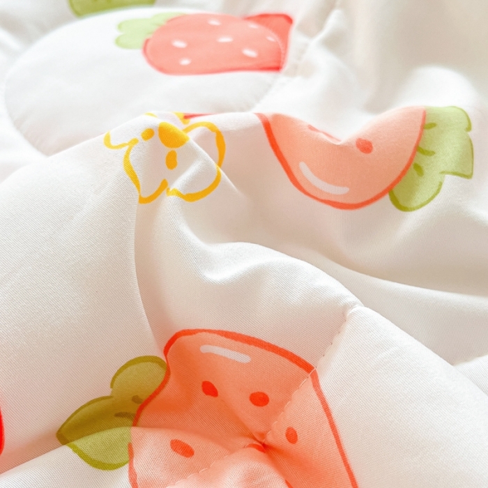 91家纺网 家纺一手货源 找家纺 慕尚  2025新款满天星凉席夏被组合四件套 小草莓兔