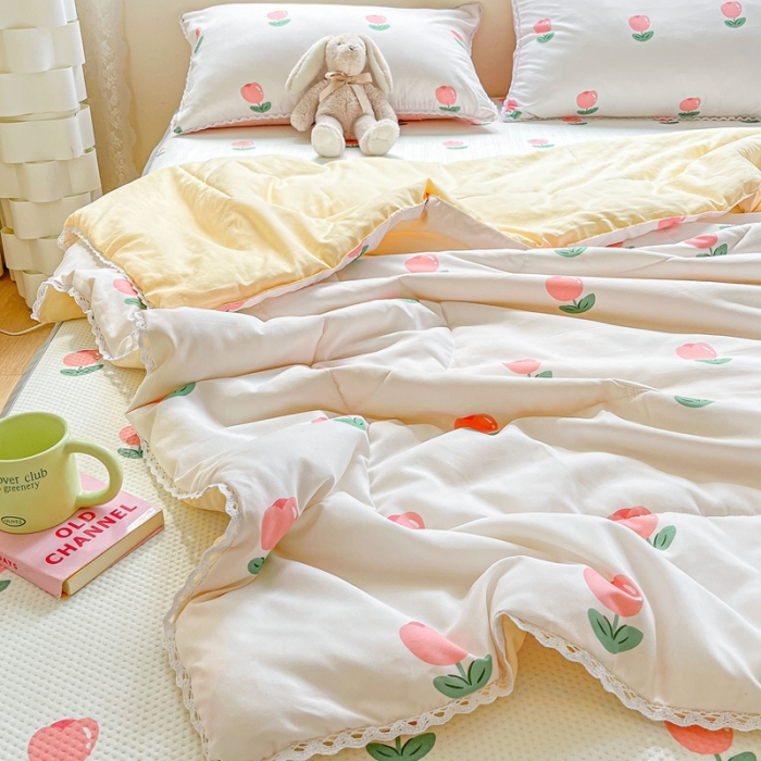 91家纺网 家纺一手货源 找家纺 慕尚  2025新款满天星凉席夏被组合四件套 郁金香