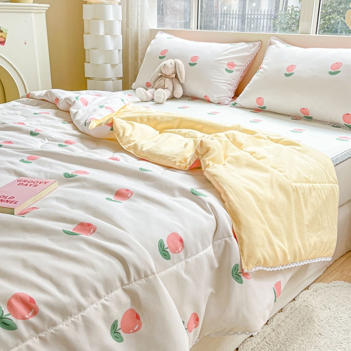 91家纺网 家纺一手货源 找家纺 慕尚  2025新款满天星凉席夏被组合四件套 郁金香