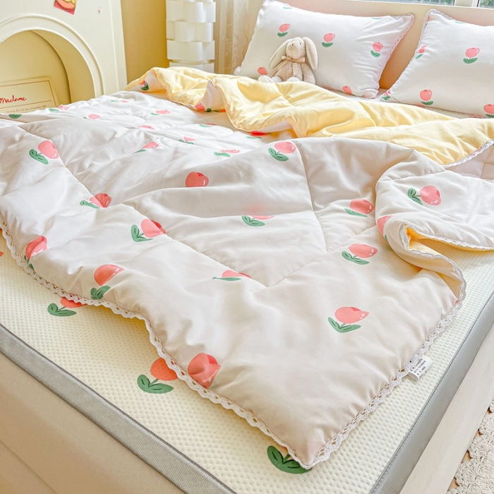 91家纺网 家纺一手货源 找家纺 慕尚  2025新款满天星凉席夏被组合四件套 郁金香