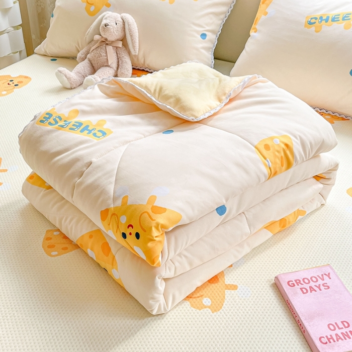 91家纺网 家纺一手货源 找家纺 慕尚  2025新款满天星凉席夏被组合四件套 芝士饼干