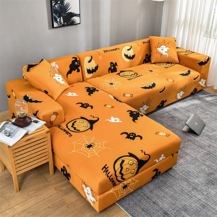 91家纺网 家纺一手货源 找家纺 四季鹿 2023新款牛奶丝组合沙发套 万圣节