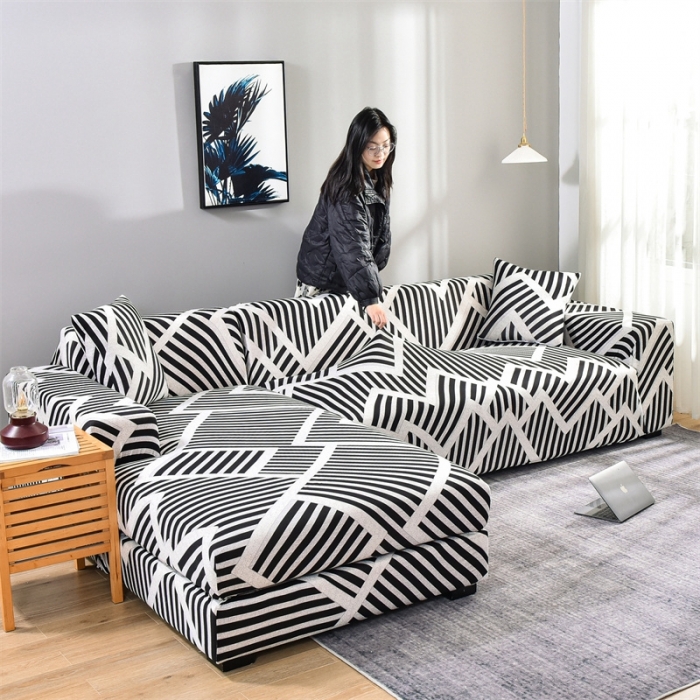 91家纺网 家纺一手货源 找家纺 四季鹿 2023新款牛奶丝组合沙发套 沃特