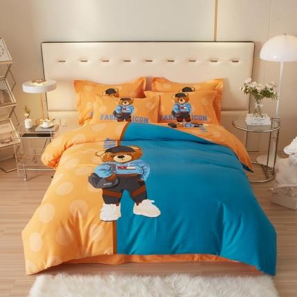 91家纺网 家纺一手货源 找家纺 金纱玉纺2023新款全棉生态大版磨毛四件套 童话