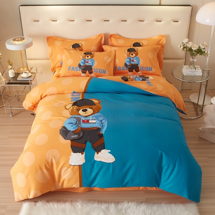 91家纺网 家纺一手货源 找家纺 金纱玉纺2023新款全棉生态大版磨毛四件套 童话