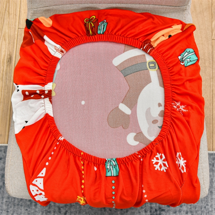 91家纺网 家纺一手货源 找家纺 四季鹿 2023新款牛奶丝椅子套座椅套 圣诞礼物