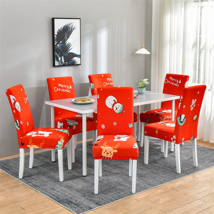 91家纺网 家纺一手货源 找家纺 四季鹿 2023新款牛奶丝椅子套座椅套 圣诞企鹅