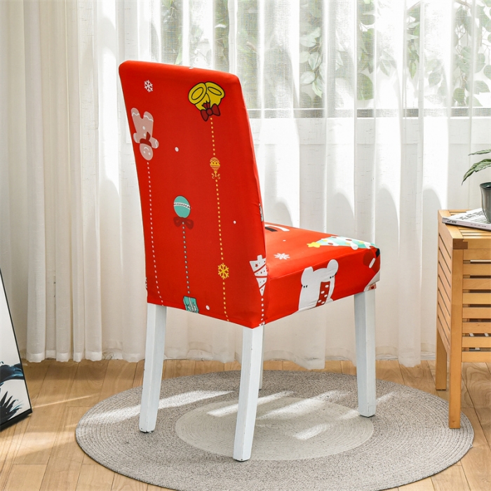 91家纺网 家纺一手货源 找家纺 四季鹿 2023新款牛奶丝椅子套座椅套 圣诞企鹅