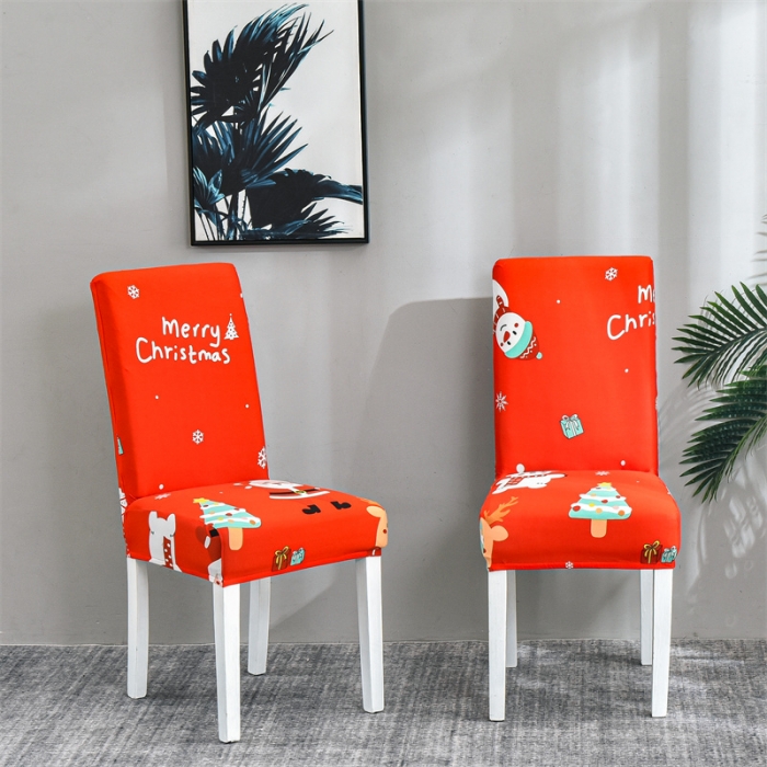 91家纺网 家纺一手货源 找家纺 四季鹿 2023新款牛奶丝椅子套座椅套 圣诞企鹅