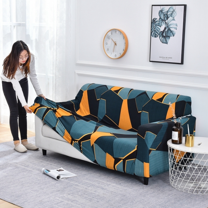 91家纺网 家纺一手货源 找家纺 四季鹿 2023新款牛奶丝沙发套单个沙发 四维空间