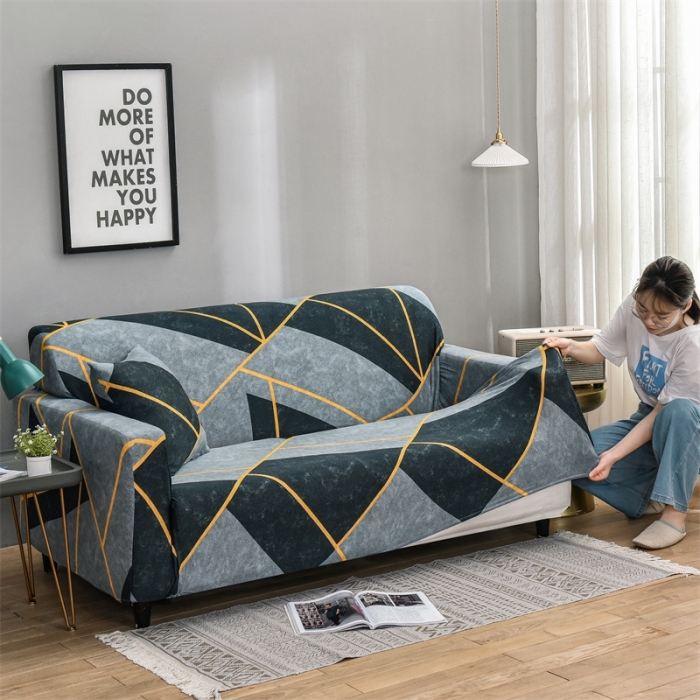 91家纺网 家纺一手货源 找家纺 四季鹿 2023新款牛奶丝沙发套单个沙发 维克