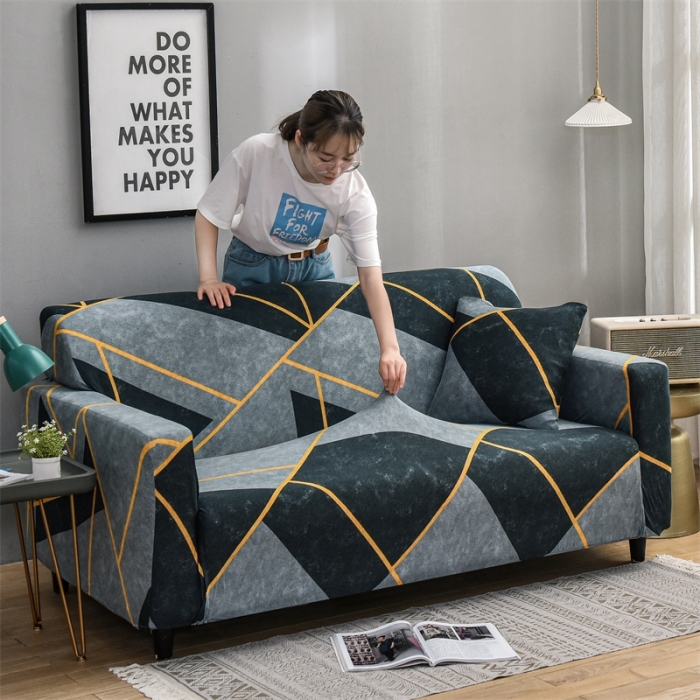 91家纺网 家纺一手货源 找家纺 四季鹿 2023新款牛奶丝沙发套单个沙发 维克