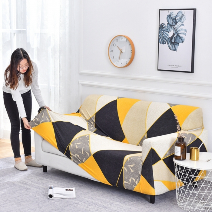 91家纺网 家纺一手货源 找家纺 四季鹿 2023新款牛奶丝沙发套单个沙发 纹理