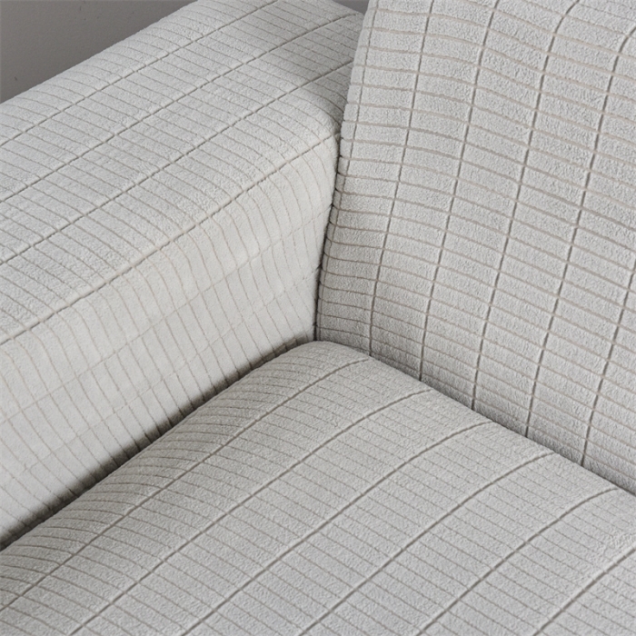 91家纺网 家纺一手货源 找家纺 四季鹿 2023新款格格绒沙发套贵妃组合 浅灰色