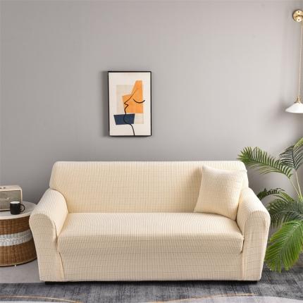 四季鹿 2023新款格格绒沙发套三人沙发 米黄