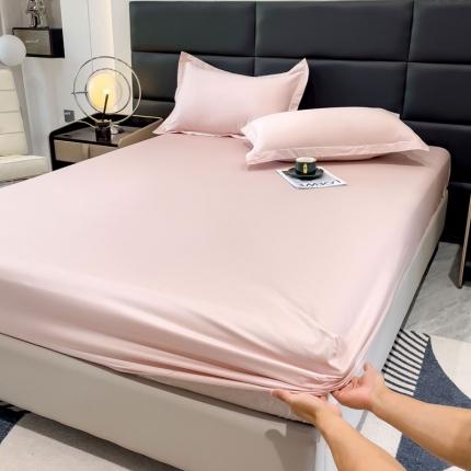 91家纺网 家纺一手货源 找家纺 金丝鸟 2023新款全棉100支长绒棉单品床笠 白桃粉