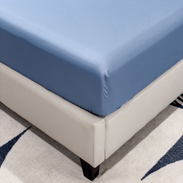 91家纺网 家纺一手货源 找家纺 金丝鸟 2023新款全棉100支长绒棉单品床笠 风暴蓝