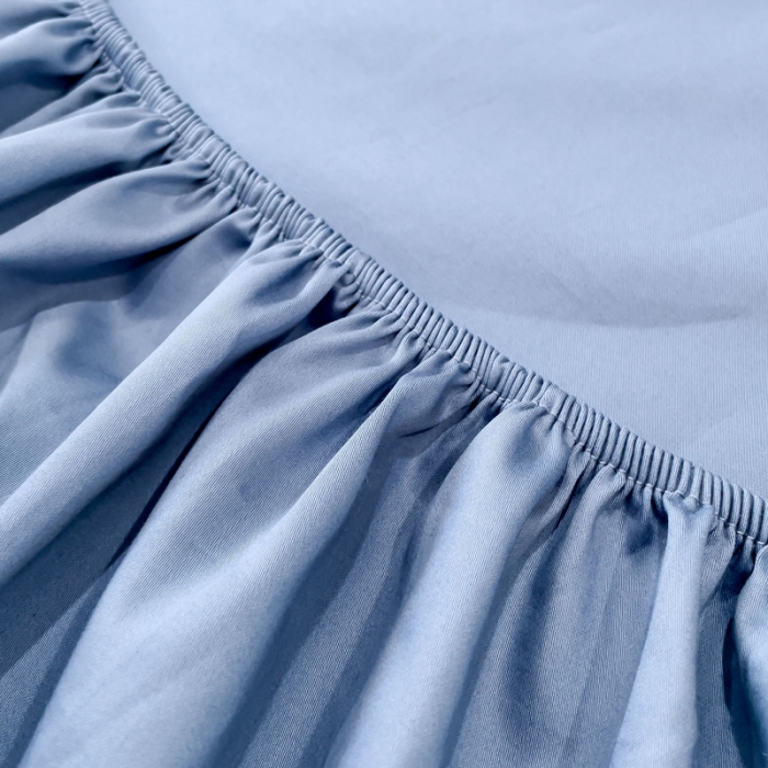 91家纺网 家纺一手货源 找家纺 金丝鸟 2023新款全棉100支长绒棉单品床笠 风暴蓝