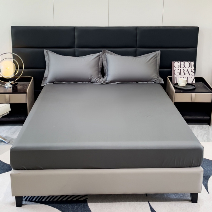 91家纺网 家纺一手货源 找家纺 金丝鸟 2023新款全棉100支长绒棉单品床笠 高级灰