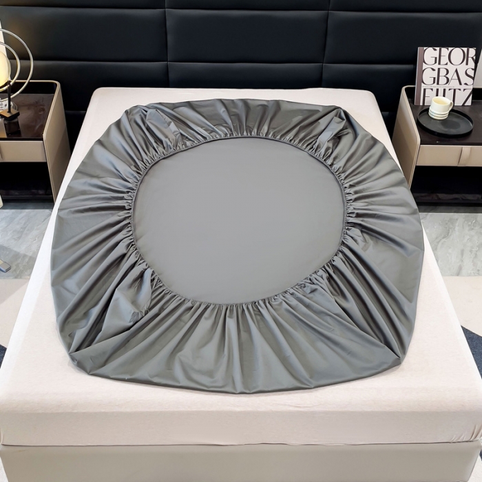 91家纺网 家纺一手货源 找家纺 金丝鸟 2023新款全棉100支长绒棉单品床笠 高级灰