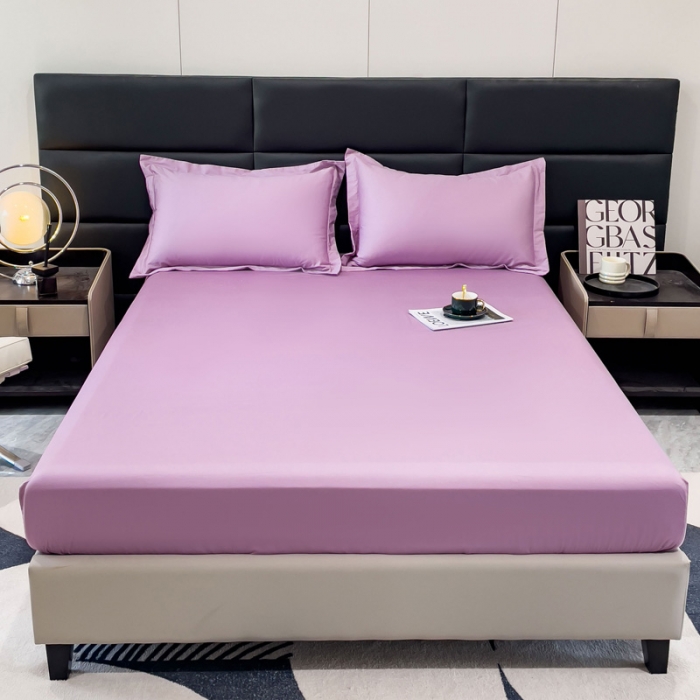 91家纺网 家纺一手货源 找家纺 金丝鸟 2023新款全棉100支长绒棉单品床笠 苏格拉紫