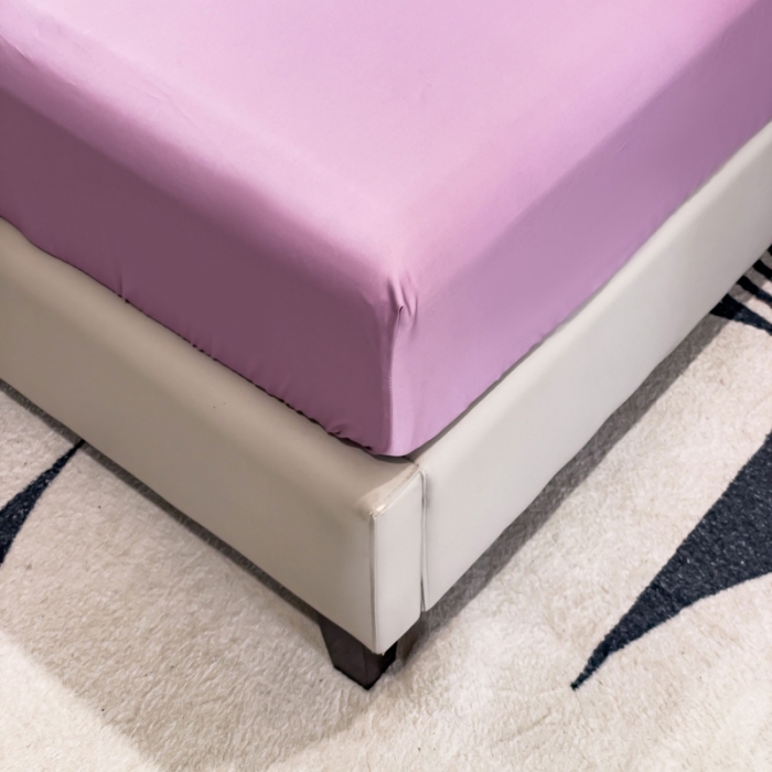 91家纺网 家纺一手货源 找家纺 金丝鸟 2023新款全棉100支长绒棉单品床笠 苏格拉紫