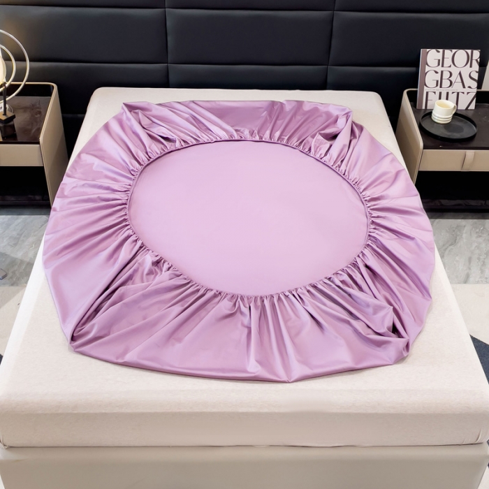 91家纺网 家纺一手货源 找家纺 金丝鸟 2023新款全棉100支长绒棉单品床笠 苏格拉紫