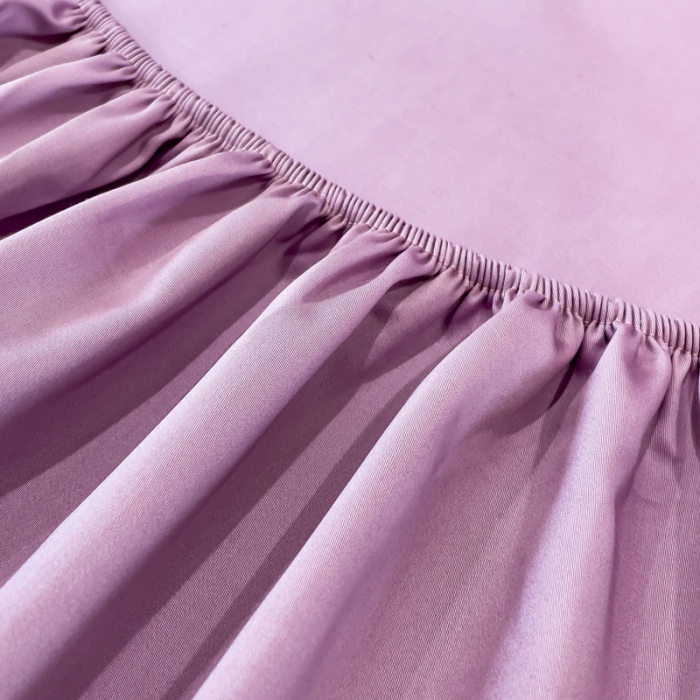 91家纺网 家纺一手货源 找家纺 金丝鸟 2023新款全棉100支长绒棉单品床笠 苏格拉紫