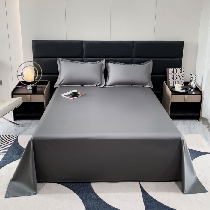 91家纺网 家纺一手货源 找家纺 金丝鸟 2023新款全棉100支长绒棉单品床单 高级灰