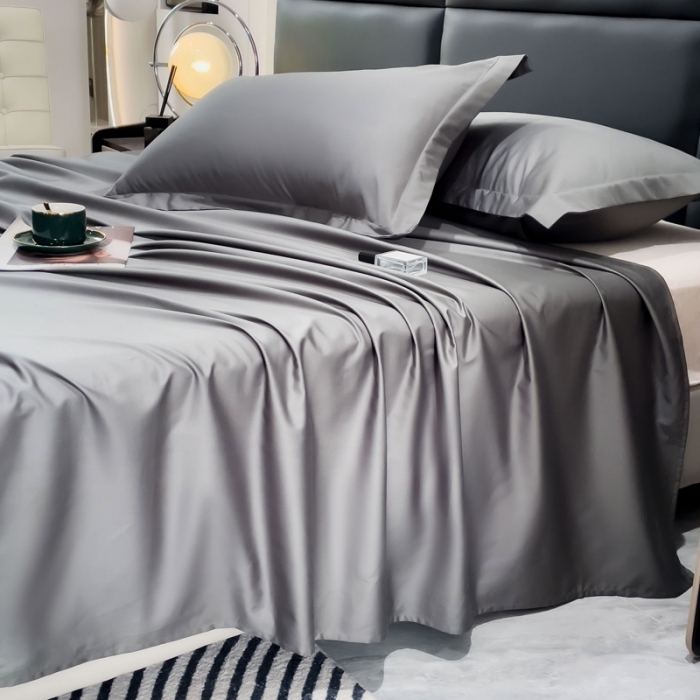 91家纺网 家纺一手货源 找家纺 金丝鸟 2023新款全棉100支长绒棉单品床单 高级灰