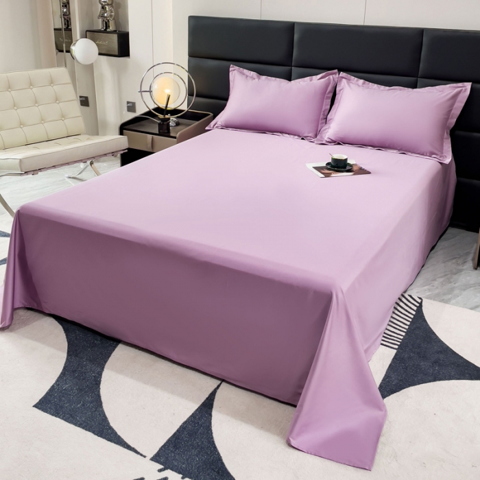 91家纺网 家纺一手货源 找家纺 金丝鸟 2023新款全棉100支长绒棉单品床单 苏格拉紫