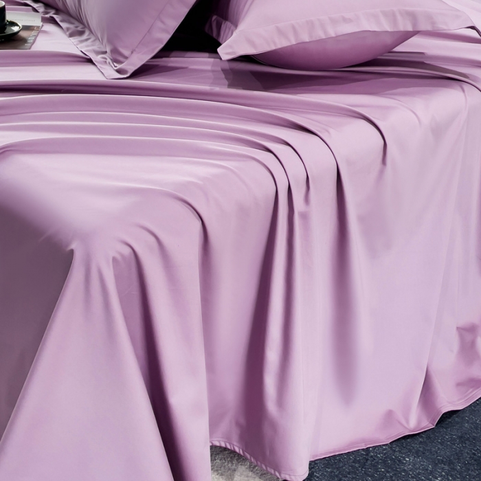 91家纺网 家纺一手货源 找家纺 金丝鸟 2023新款全棉100支长绒棉单品床单 苏格拉紫