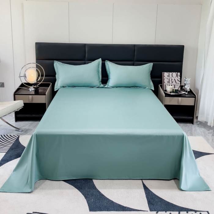 91家纺网 家纺一手货源 找家纺 金丝鸟 2023新款全棉100支长绒棉单品床单 月光绿