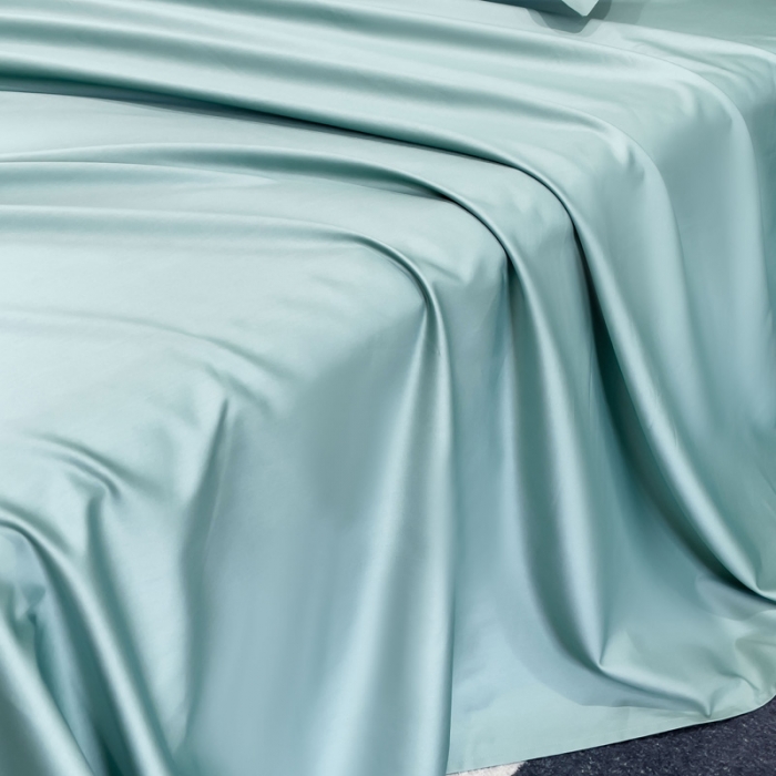 91家纺网 家纺一手货源 找家纺 金丝鸟 2023新款全棉100支长绒棉单品床单 月光绿