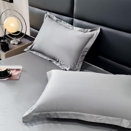 91家纺网 家纺一手货源 找家纺 金丝鸟 2023新款全棉100支长绒棉单品枕套 高级灰