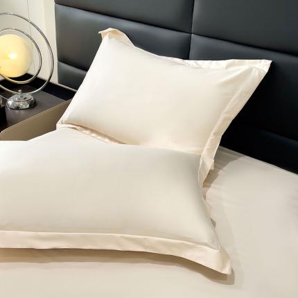 91家纺网 家纺一手货源 找家纺 金丝鸟 2023新款全棉100支长绒棉单品枕套 奶昔白