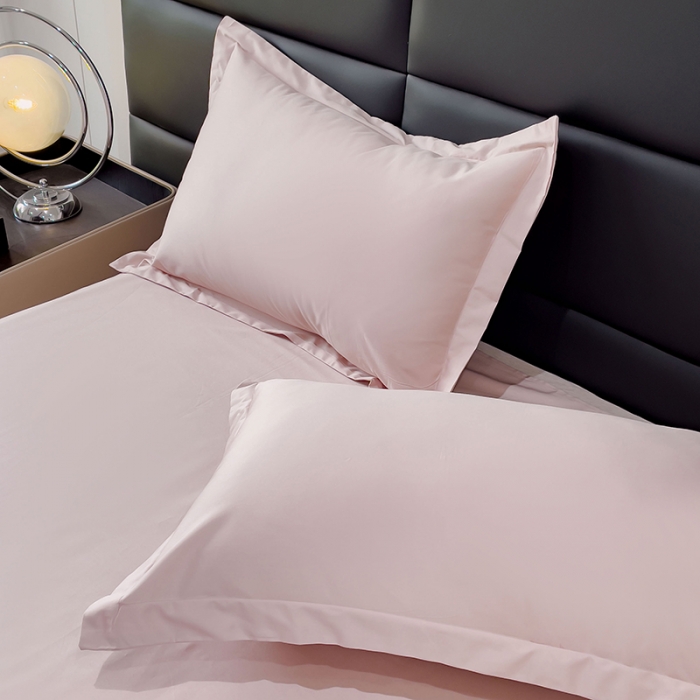 91家纺网 家纺一手货源 找家纺 金丝鸟 2023新款全棉100支长绒棉单品枕套 白桃粉