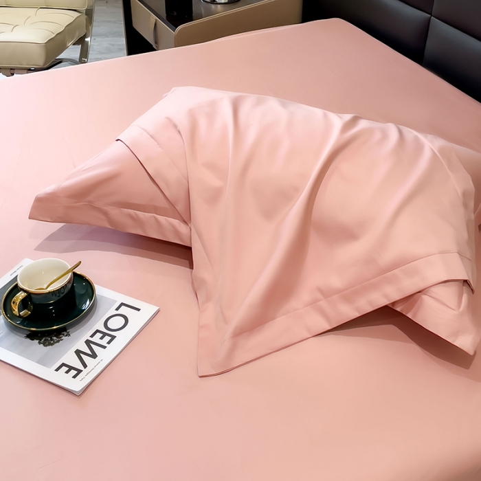 91家纺网 家纺一手货源 找家纺 金丝鸟 2023新款全棉100支长绒棉单品枕套 豆沙粉