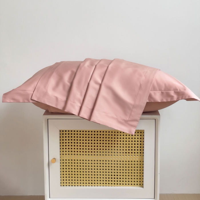 91家纺网 家纺一手货源 找家纺 金丝鸟 2023新款全棉100支长绒棉单品枕套 豆沙粉