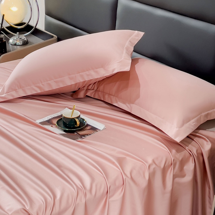 91家纺网 家纺一手货源 找家纺 金丝鸟 2023新款全棉100支长绒棉单品枕套 豆沙粉