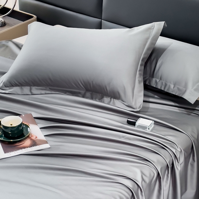 91家纺网 家纺一手货源 找家纺 金丝鸟 2023新款全棉100支长绒棉单品枕套 高级灰