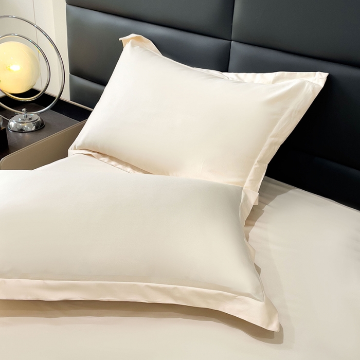 91家纺网 家纺一手货源 找家纺 金丝鸟 2023新款全棉100支长绒棉单品枕套 奶昔白